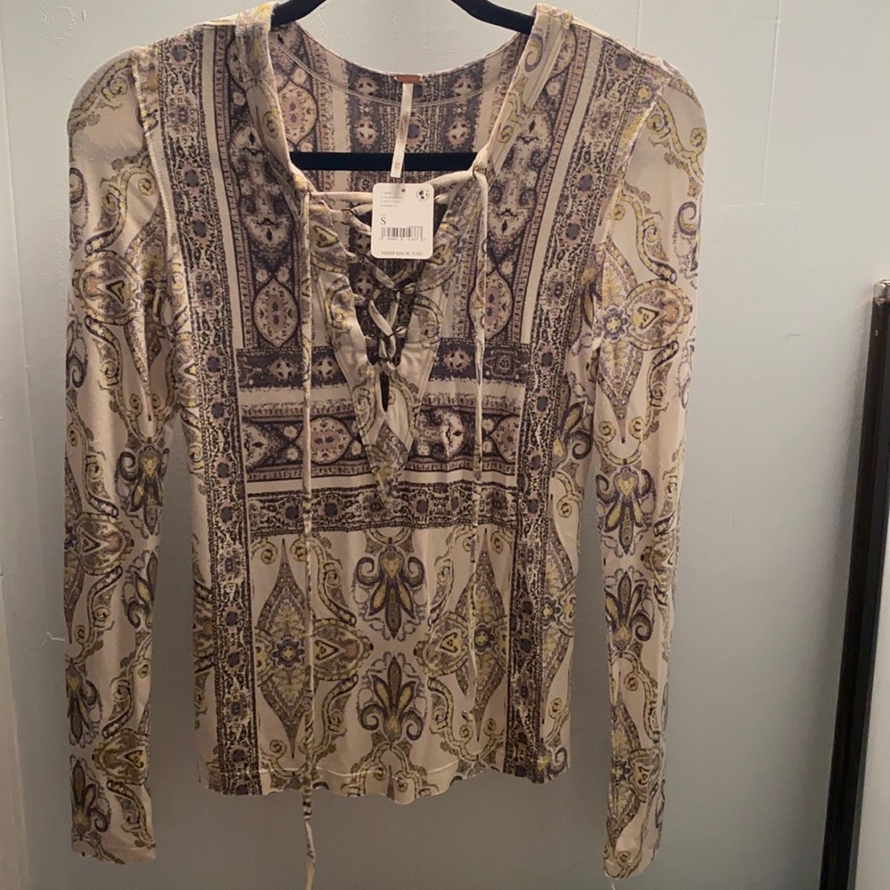NWT Free People tie front shirt